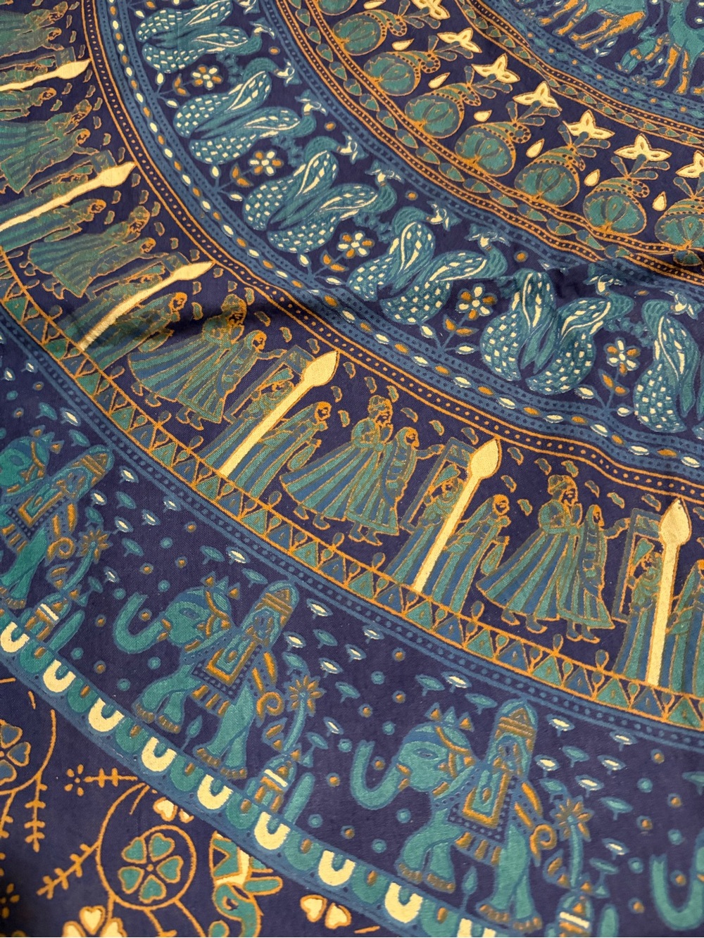 Source Unknown Blue and Teal Mandala Tapestry - Picture 3 of 8